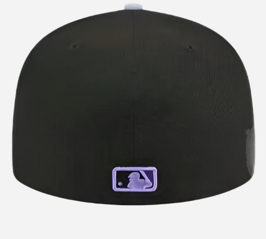 New Era Black Los Angeles Dodgers Pastel Undervisor 59FIFTY Fitted Cap