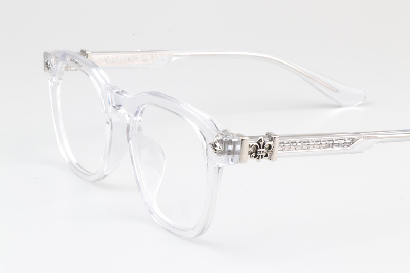 Chrome glasses clear frame