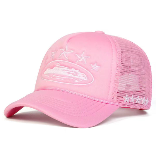 Corteiz Alcatraz Trucker pink/white