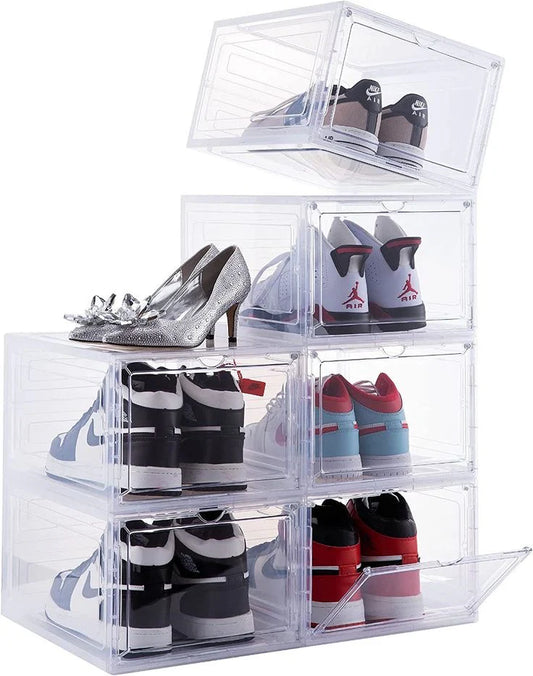 CLEAR STACKABLE SHOE STORAGE BOX (6 - UNIT)