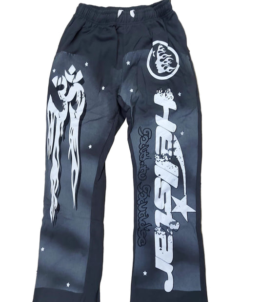 HELLSTAR GREY RACER FLARE SWEATPANTS