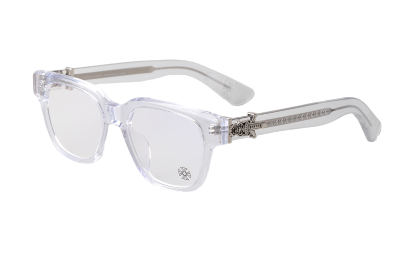 Chrome glasses clear frame