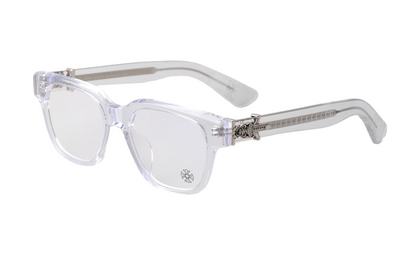 Chrome glasses clear frame