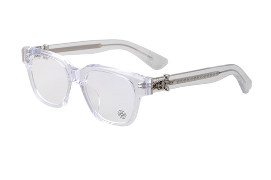 Chrome glasses clear frame