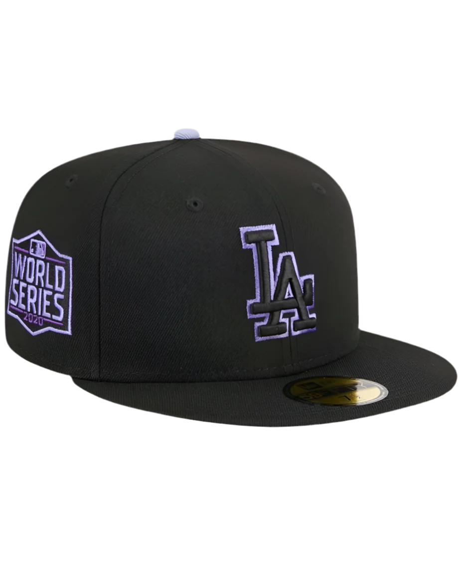 New Era Black Los Angeles Dodgers Pastel Undervisor 59FIFTY Fitted Cap