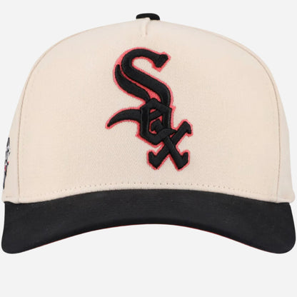 Men's Chicago White Sox Mitchell & Ness Cream Overspray Pro Pinch Snapback Hat