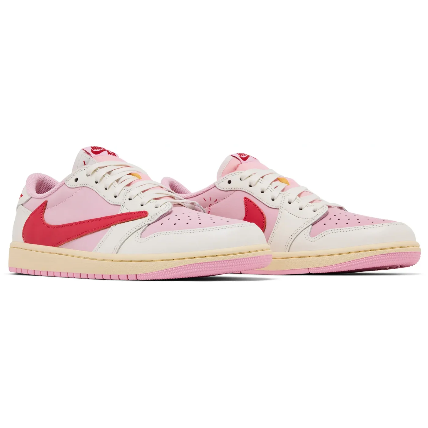 Retro 1 Low Shy Pink and Tropical Pink