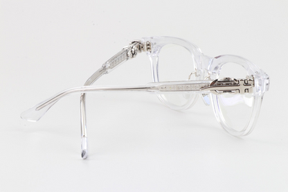 Chrome glasses clear frame