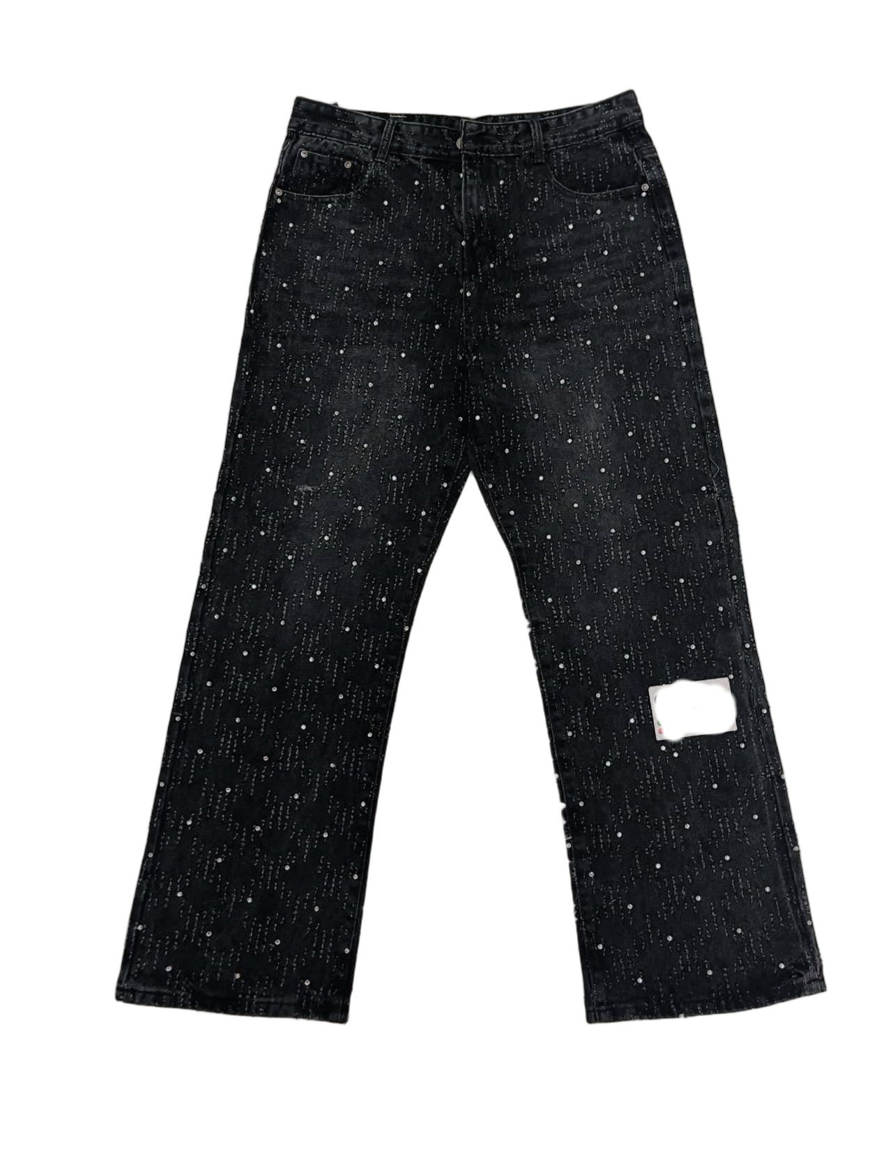 Rhinestone denim pants