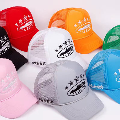 Corteiz Alcatraz Trucker Hat White / Black