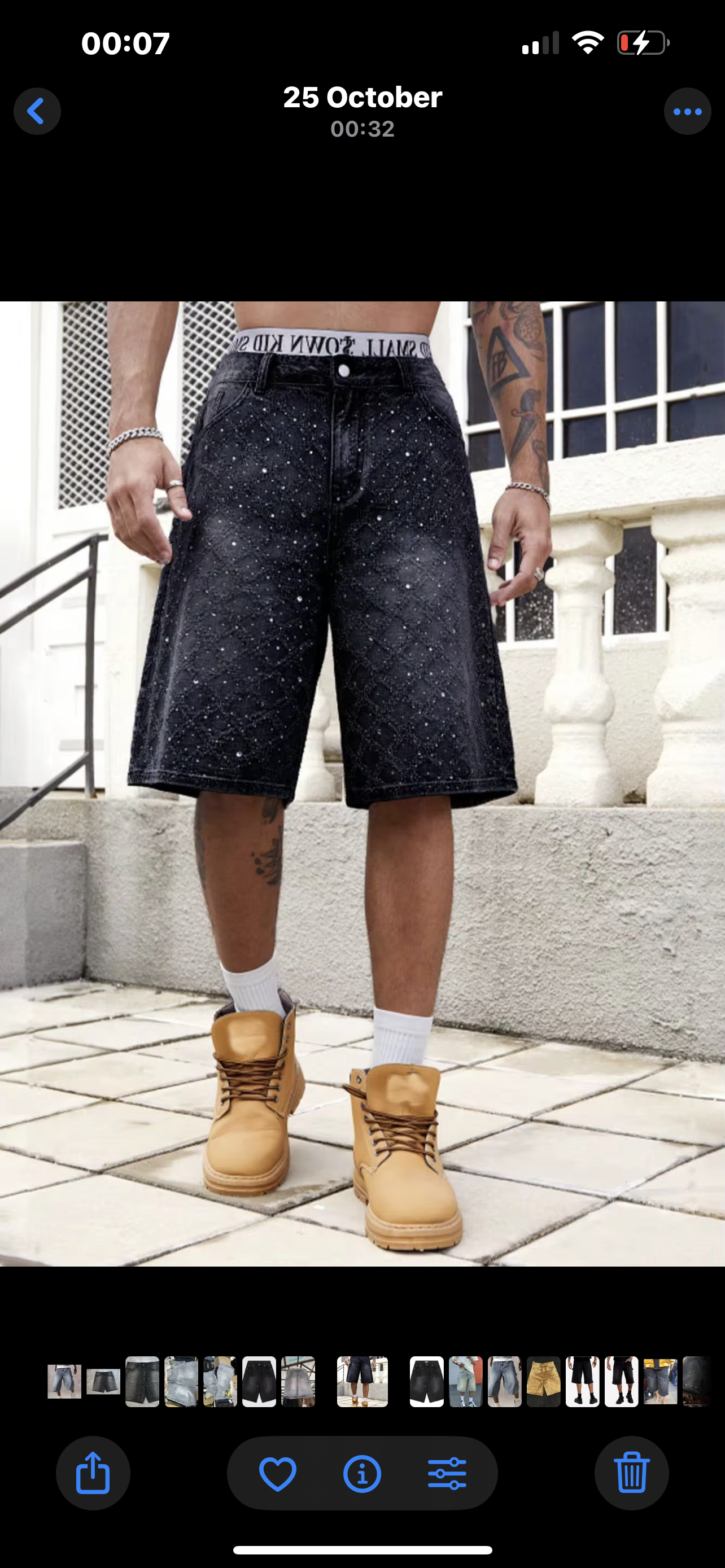 Rhinestone denim jorts