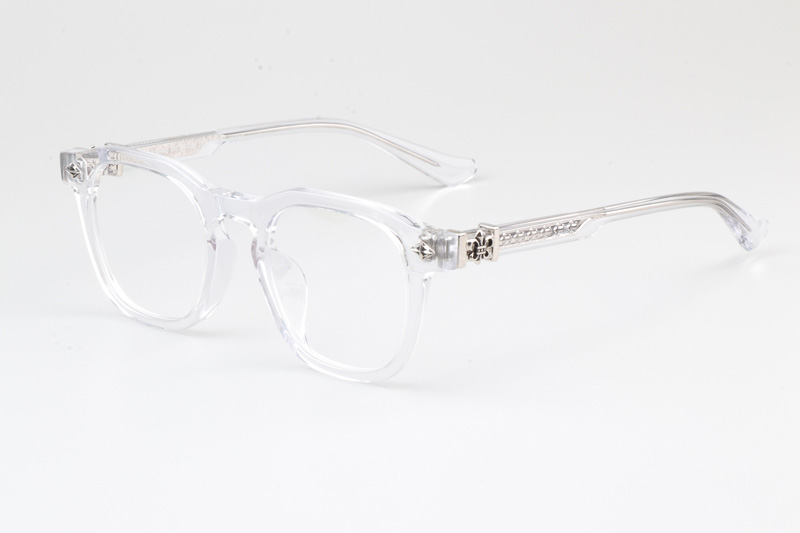 Chrome glasses clear frame