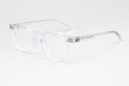 Chrome glasses clear frame