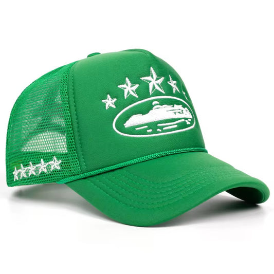 Corteiz Alcatraz Trucker Hat – Green / White