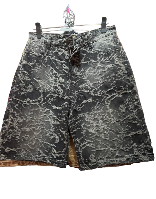 Camo shredded jorts