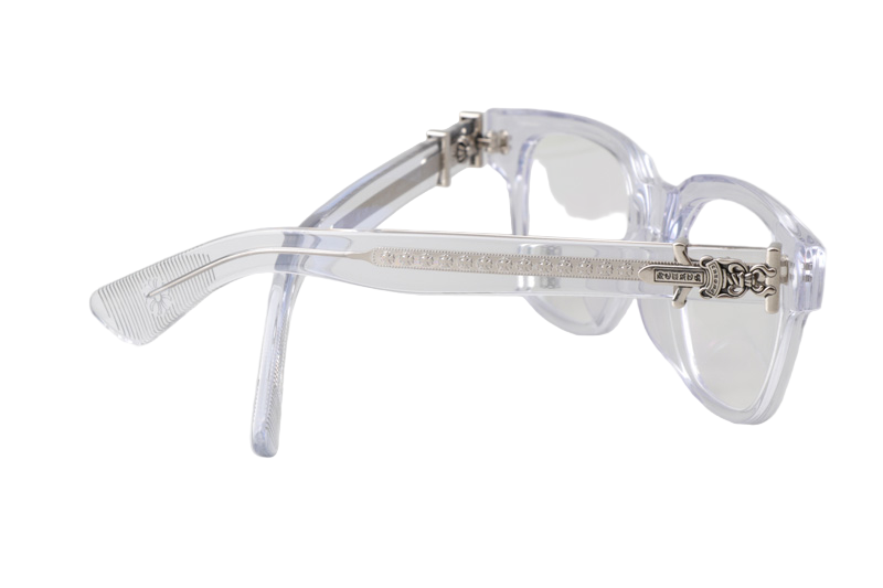 Chrome glasses clear frame