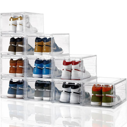 CLEAR STACKABLE SHOE STORAGE BOX (6 - UNIT)