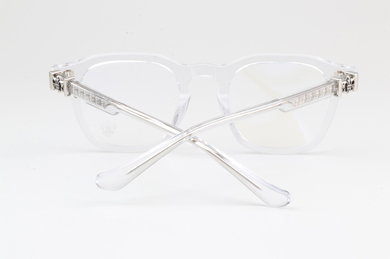 Chrome glasses clear frame
