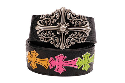 Chrome heart multicolour cross