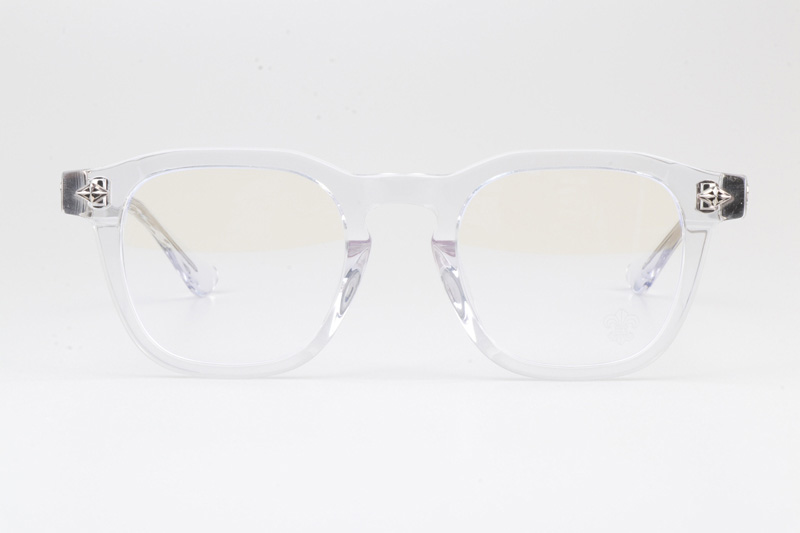 Chrome glasses clear frame