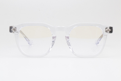 Chrome glasses clear frame