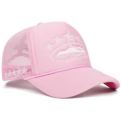 Corteiz Alcatraz Trucker  pink/white