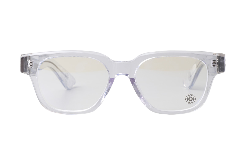 Chrome glasses clear frame