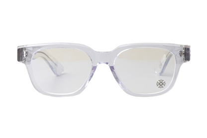 Chrome glasses clear frame