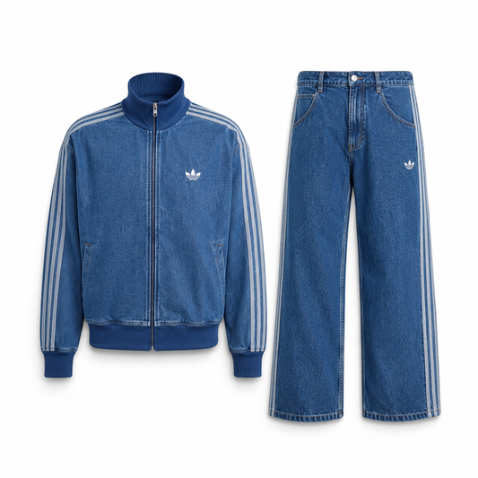 Firebird oversized denim track two piece