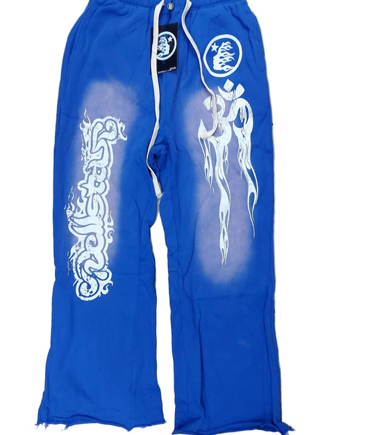Hellstar Flare Sweatpants – Blue