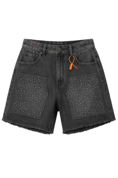 Rhinestone patch denim