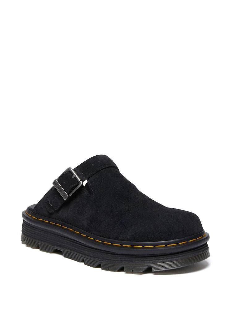 Dr. Martens Black ZebZag Suede Mule Shoes