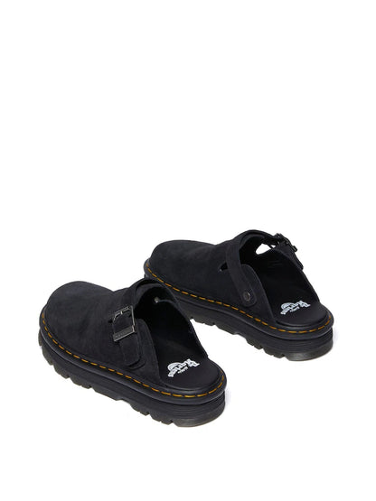 Dr. Martens Black ZebZag Suede Mule Shoes