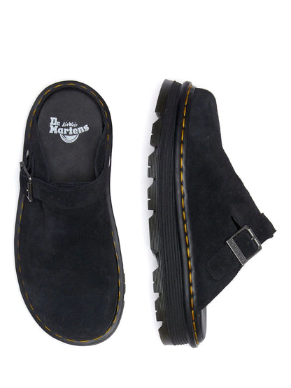 Dr. Martens Black ZebZag Suede Mule Shoes