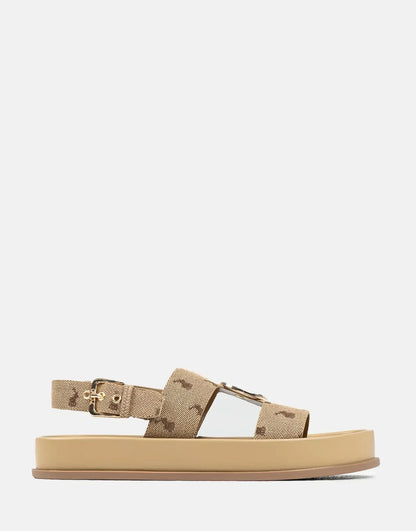 Jacquard Moulded Trim Stone Sandals