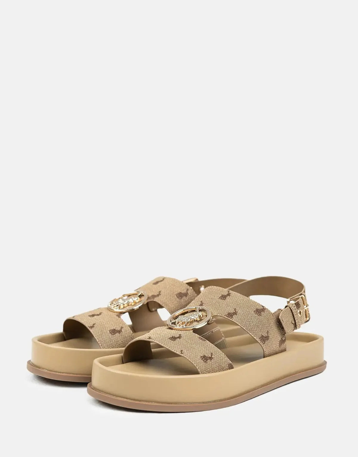 Jacquard Moulded Trim Stone Sandals