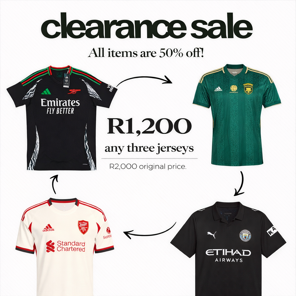 3 Jerseys for R1,200 Limited Drop