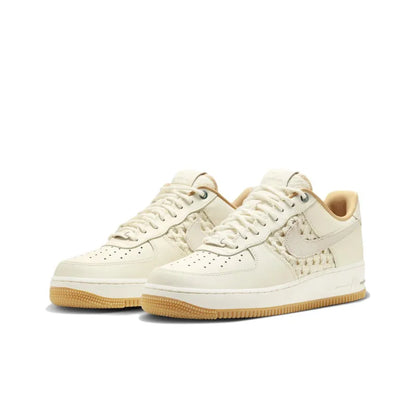 Nike Air Force 1 Low “NAI-KE” Roster Expands With A Cream-Colored, Partly-Woven Style
